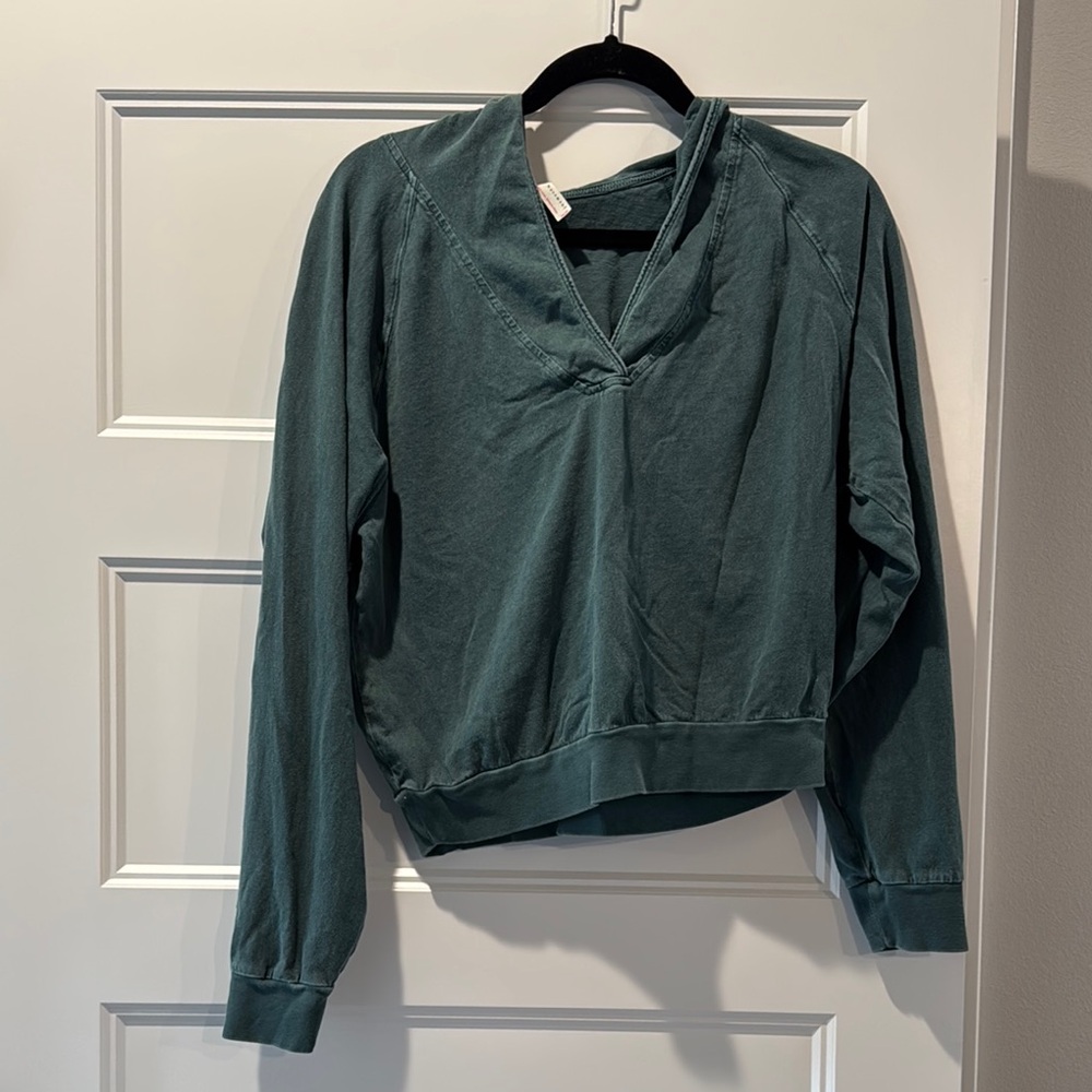 Free People Teal Long Sleeve Top